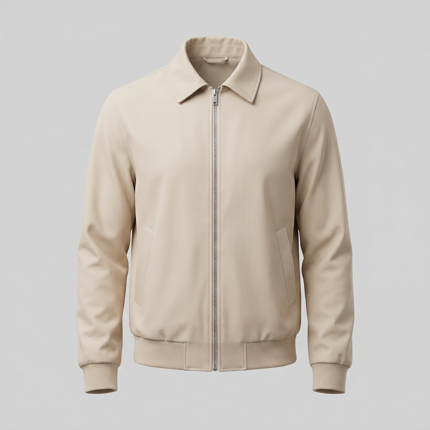 Men's Beige Bomber Jacket