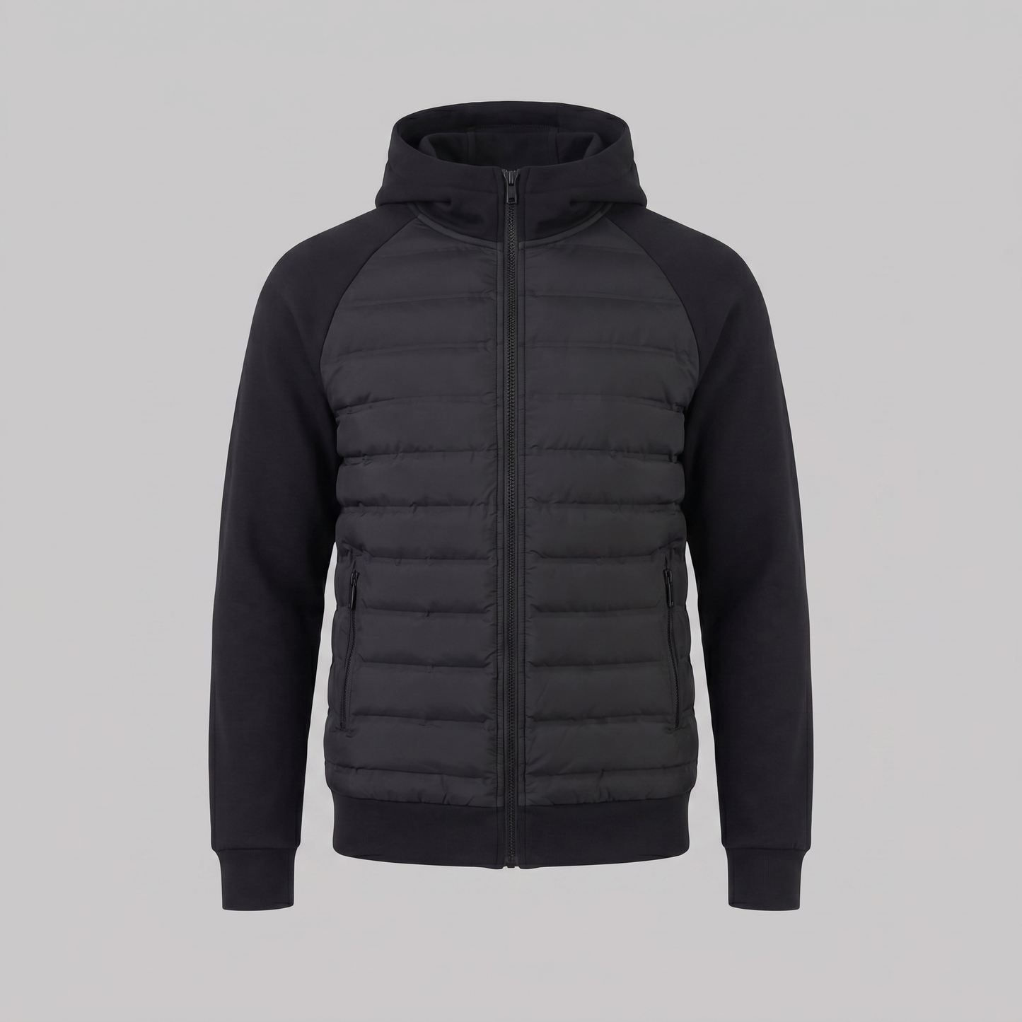 Men's Quilted Hybrid Hooded Jacket