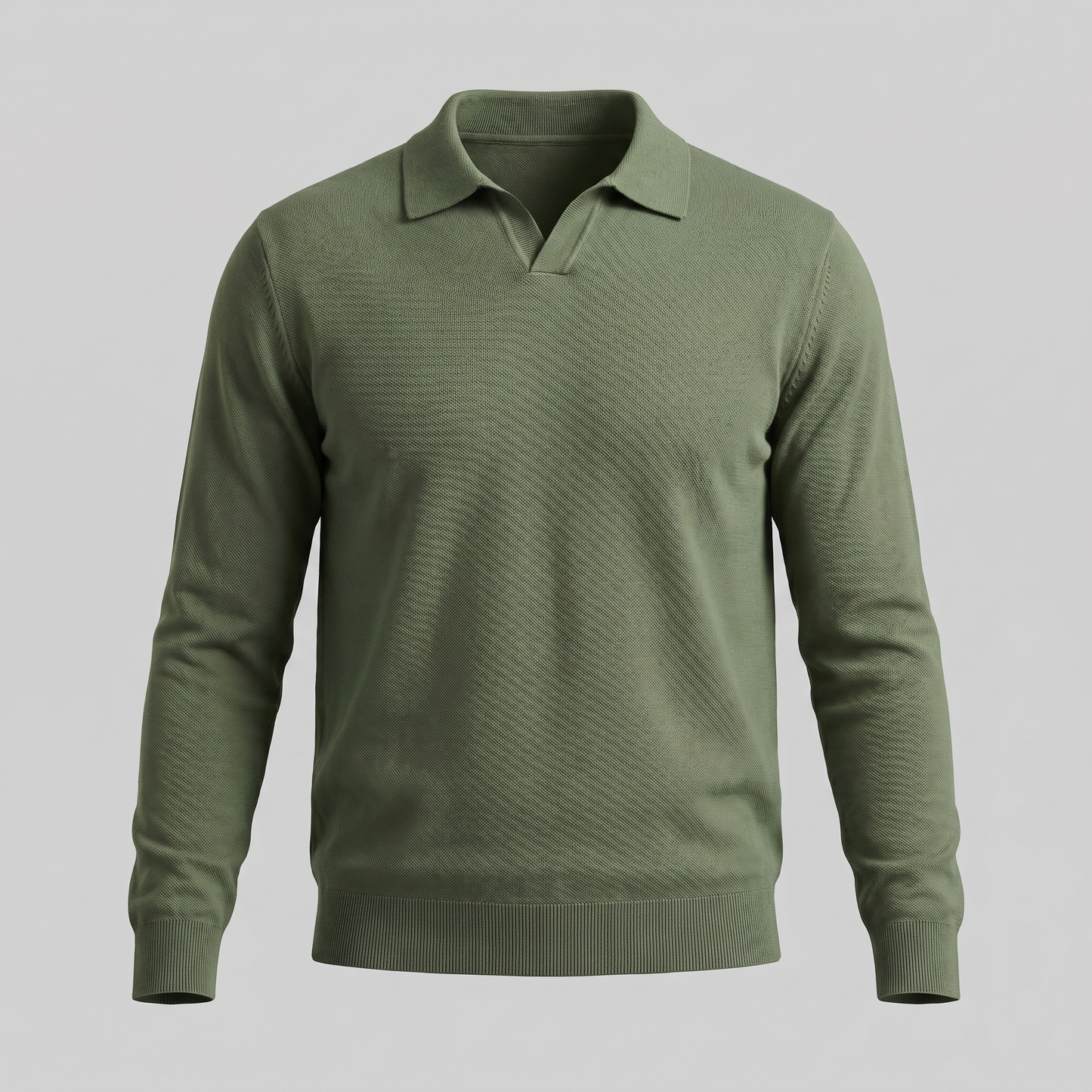 Men's Wool V-Neck Polo