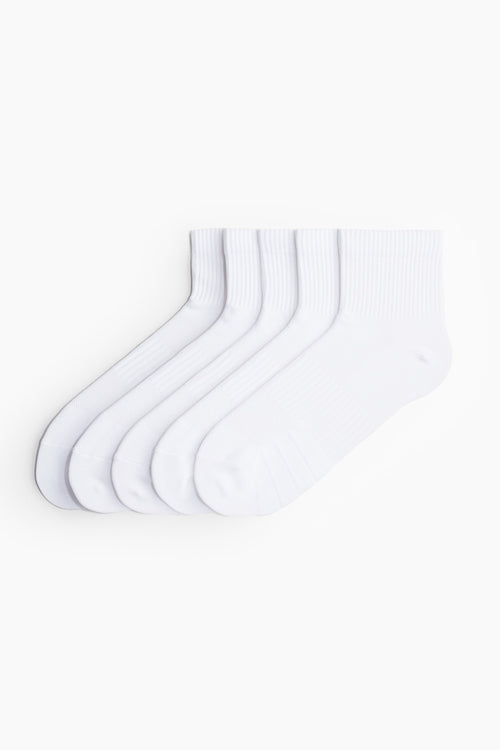 Kit com 5 Pares de Meias Esportivas DryMove™ Brancas