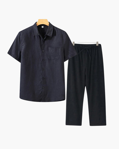 Wearing Men Linen Combo (Shortsleeve)