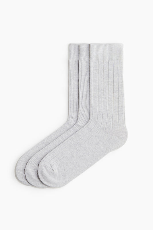 Kit com 3 Pares de Meias Cinza