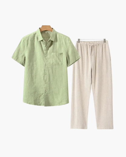 Wearing Men Linen Combo (Shortsleeve)