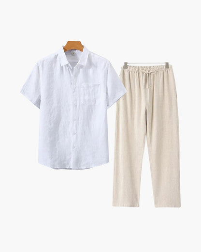 Wearing Men Linen Combo (Shortsleeve)