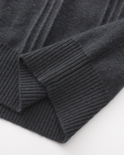 Premium Cashmere Ribbed Zip Sweater