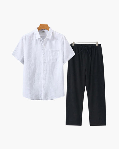 Wearing Men Linen Combo (Shortsleeve)