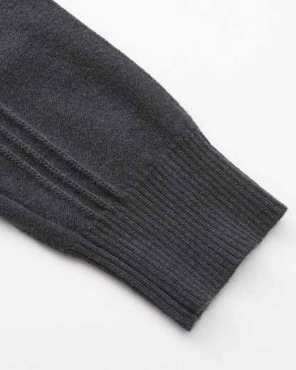 Premium Cashmere Ribbed Zip Sweater