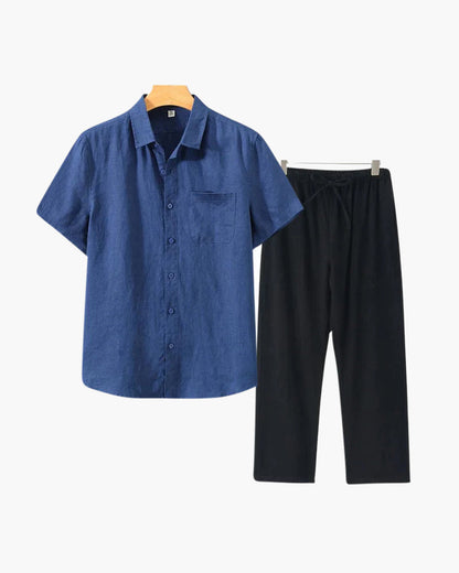 Wearing Men Linen Combo (Shortsleeve)