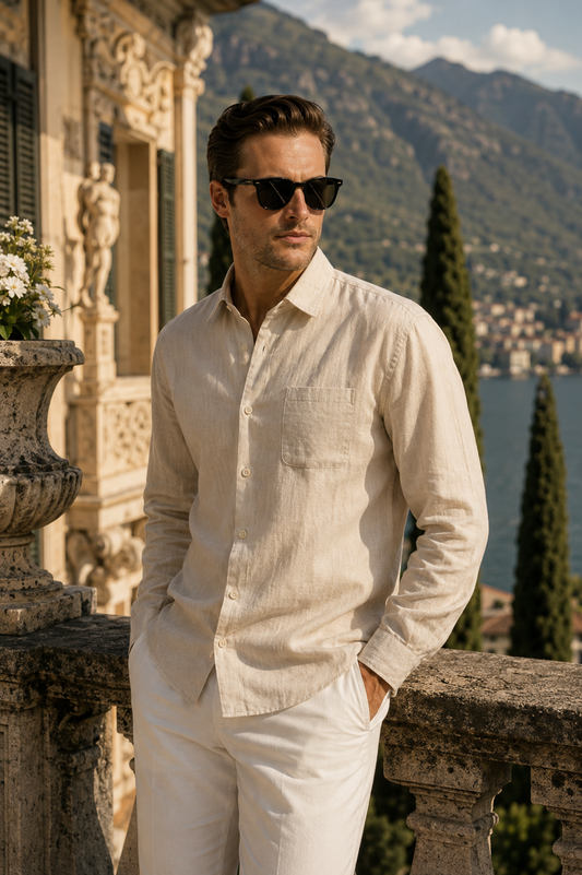 Wearing the Cape Town Premium Linen Shirt
