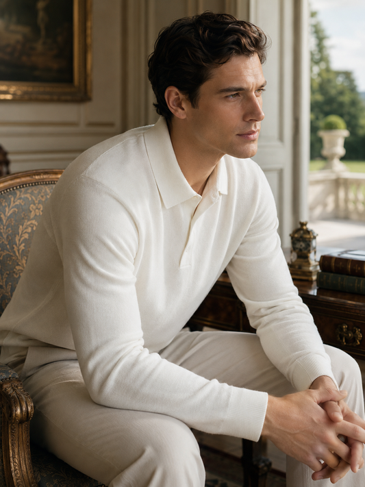 Wearing the Premium Wool Polo Shirt