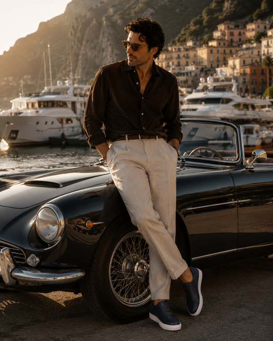 Wearing the Men's Classic Slip-On Sneakers