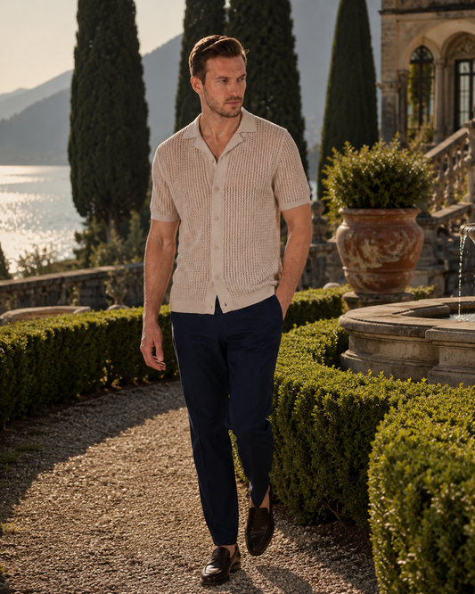Wearing the Men's Airy Knit Summer Shirt