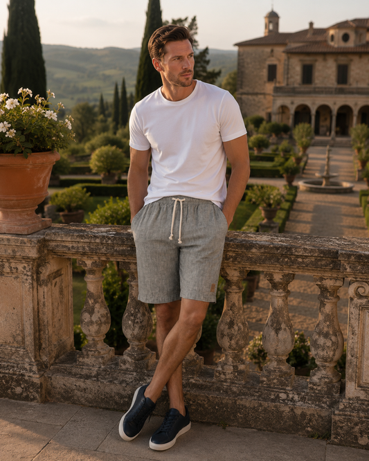 Wearing the Men's Long Sleeve Polo Shirt