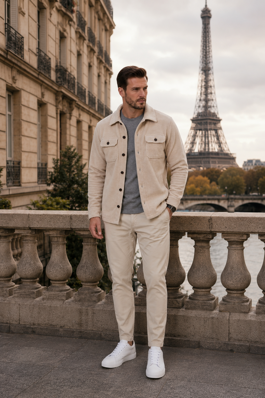 Wearing the Men's Fleece Overshirt Jacket