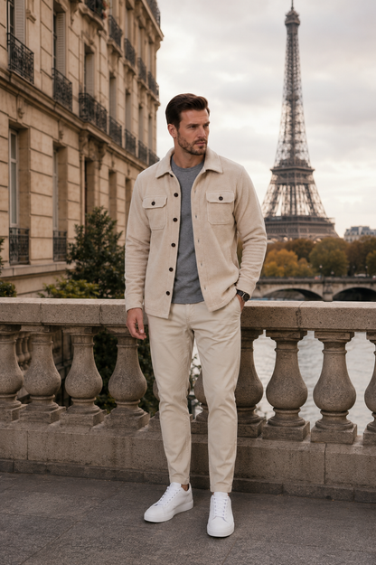 Wearing the Men's Fleece Overshirt Jacket