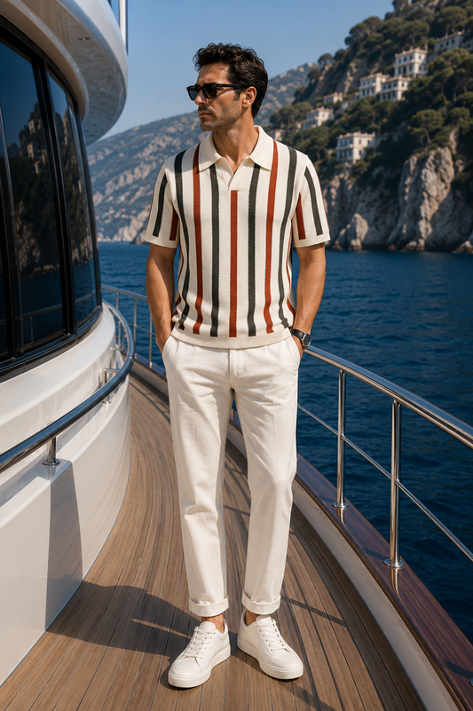 Wearing Resort Knit Stripe Polo