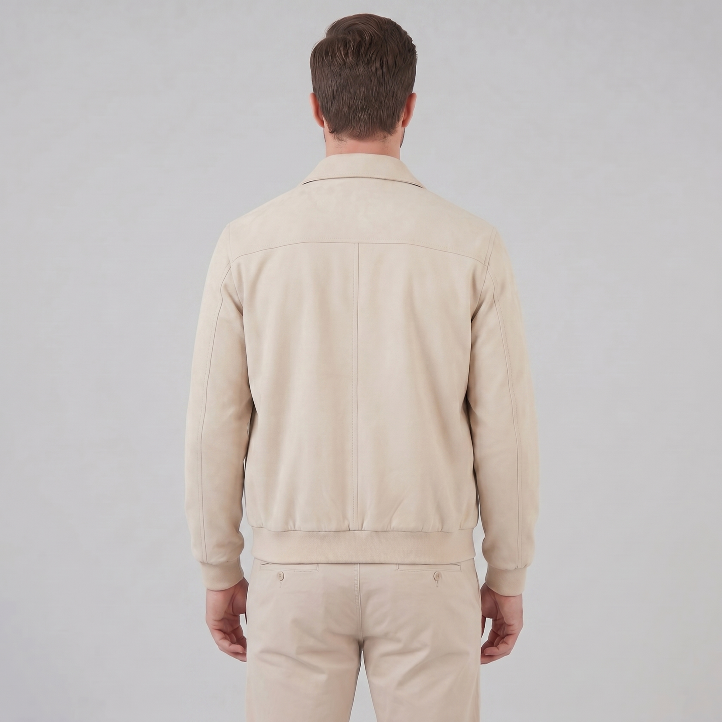 Men's Beige Bomber Jacket