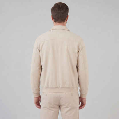 Men's Beige Bomber Jacket