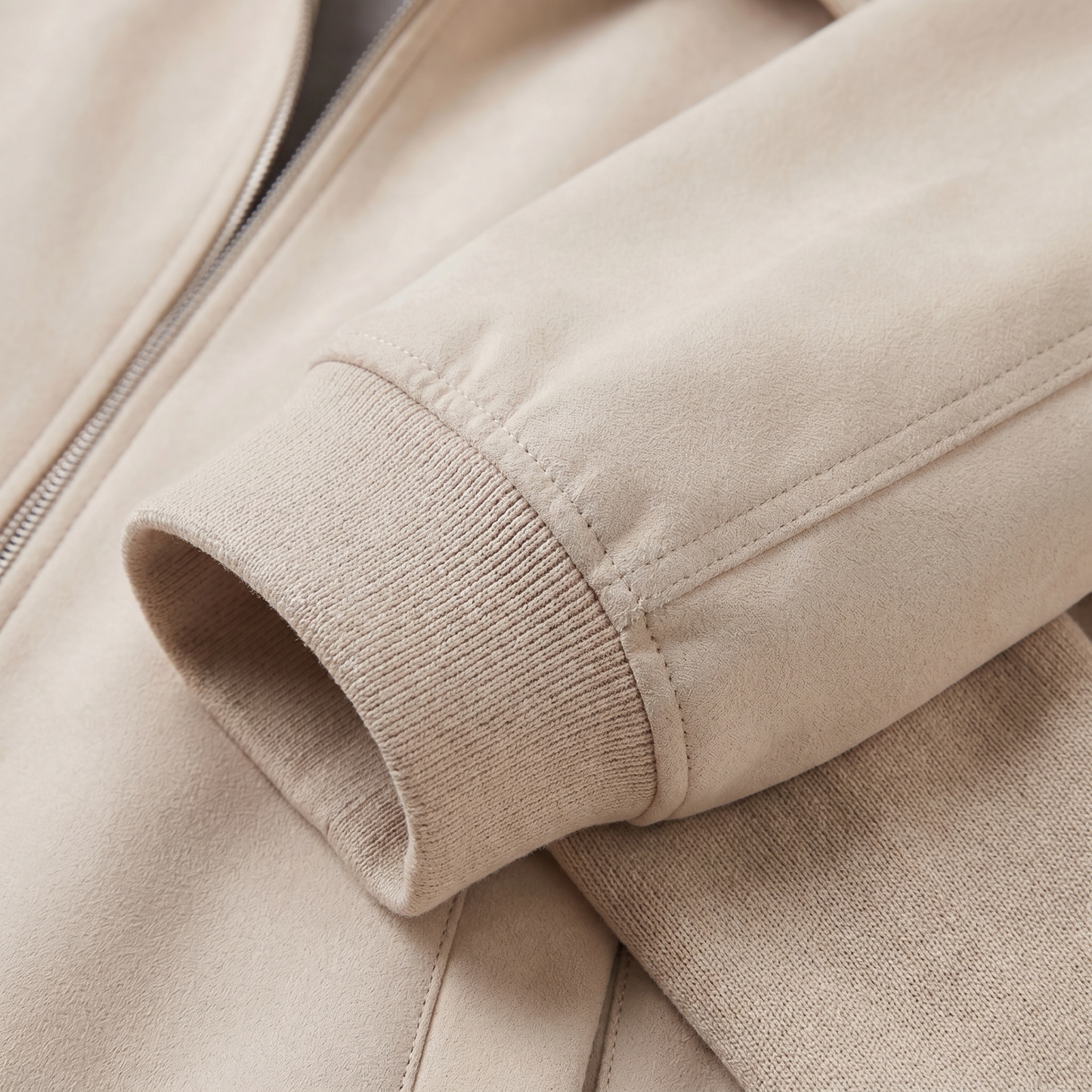 Men's Beige Bomber Jacket