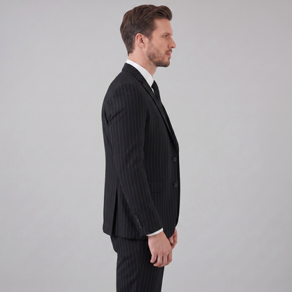 Men's Business Striped Blazer Suit Set