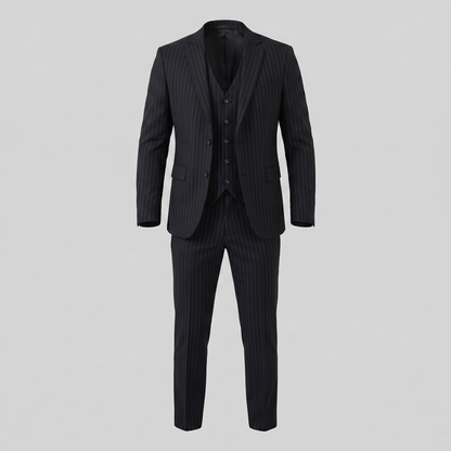 Men's Business Striped Blazer Suit Set