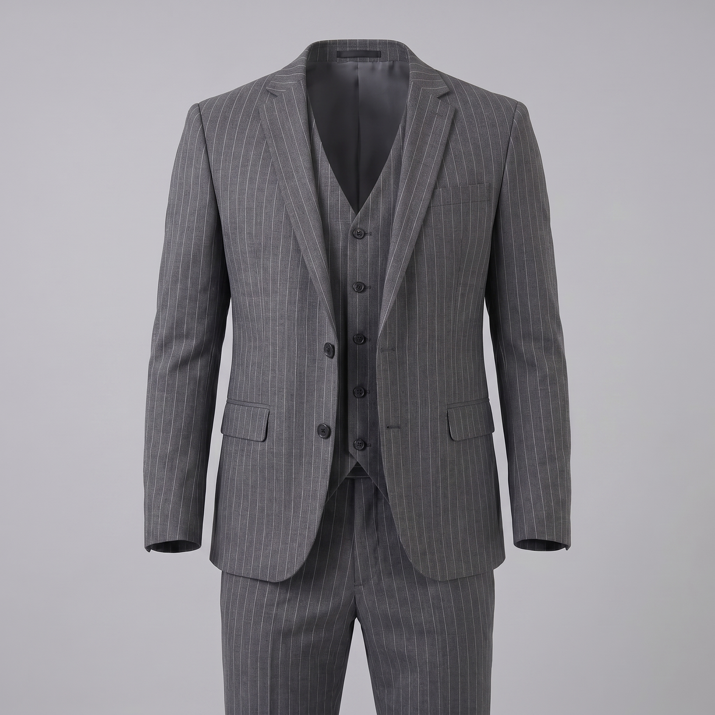 Men's Business Striped Blazer Suit Set