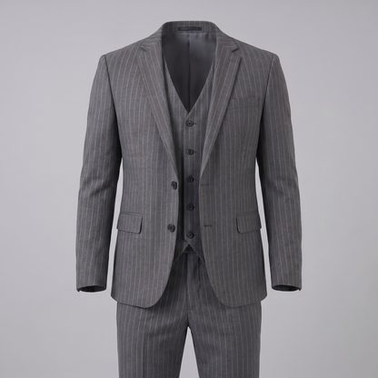 Men's Business Striped Blazer Suit Set