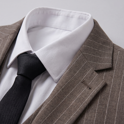 Men's Business Striped Blazer Suit Set
