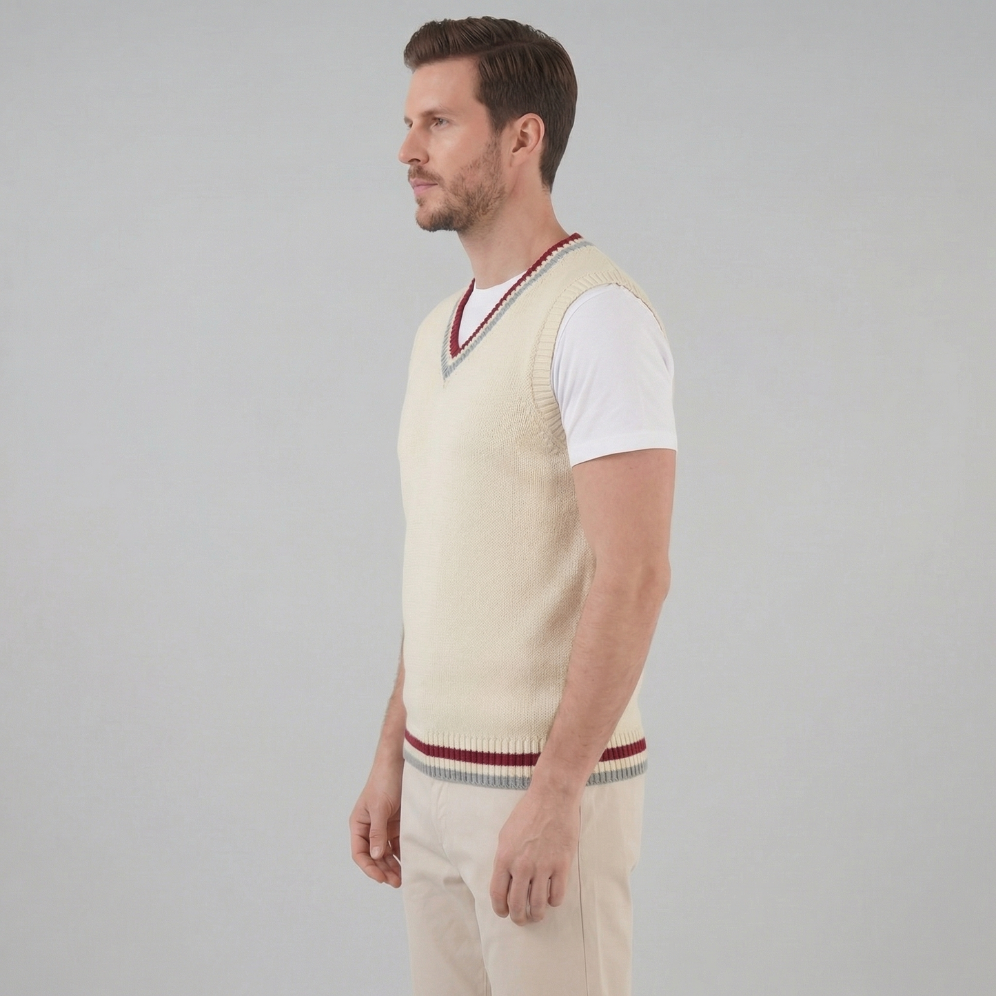 Men’s Cable Knit V-Neck Sweater Vest