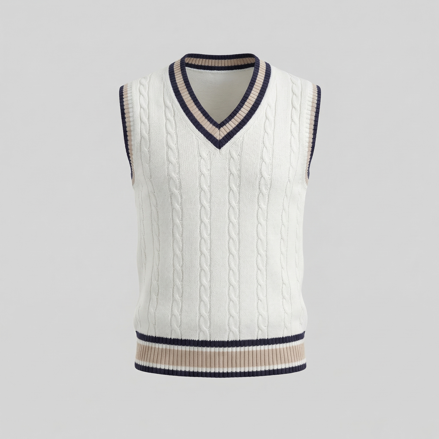 Men’s Cable Knit V-Neck Sweater Vest