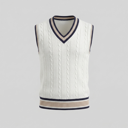 Men’s Cable Knit V-Neck Sweater Vest