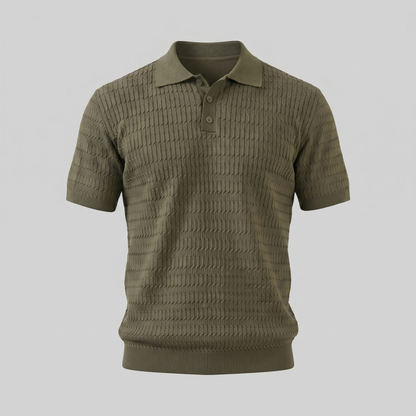 Men's Cable Texture Knit Polo
