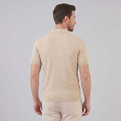 Men's Cable Texture Knit Polo