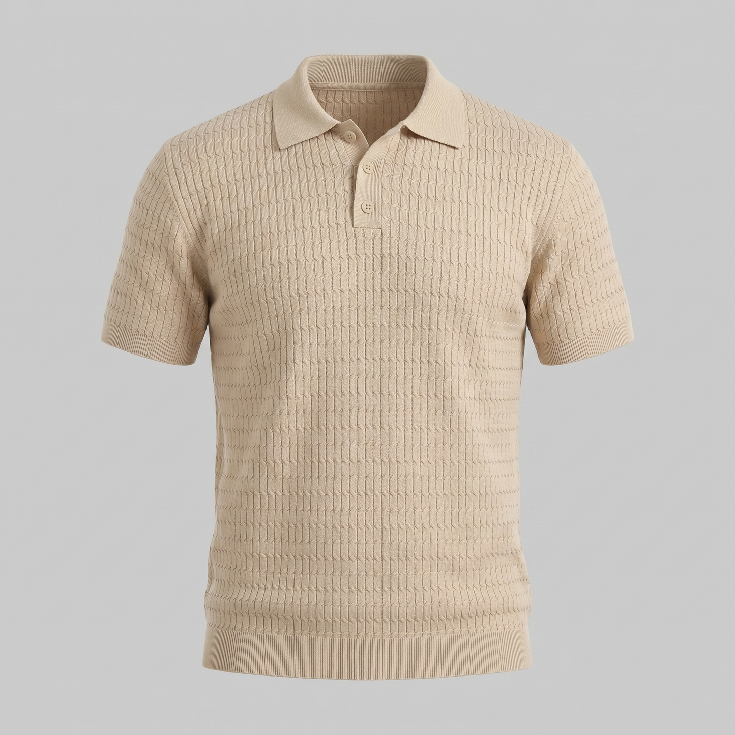Men's Cable Texture Knit Polo