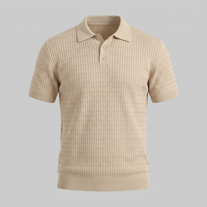 Men's Cable Texture Knit Polo