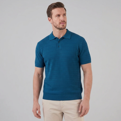 Men's Cable Texture Knit Polo