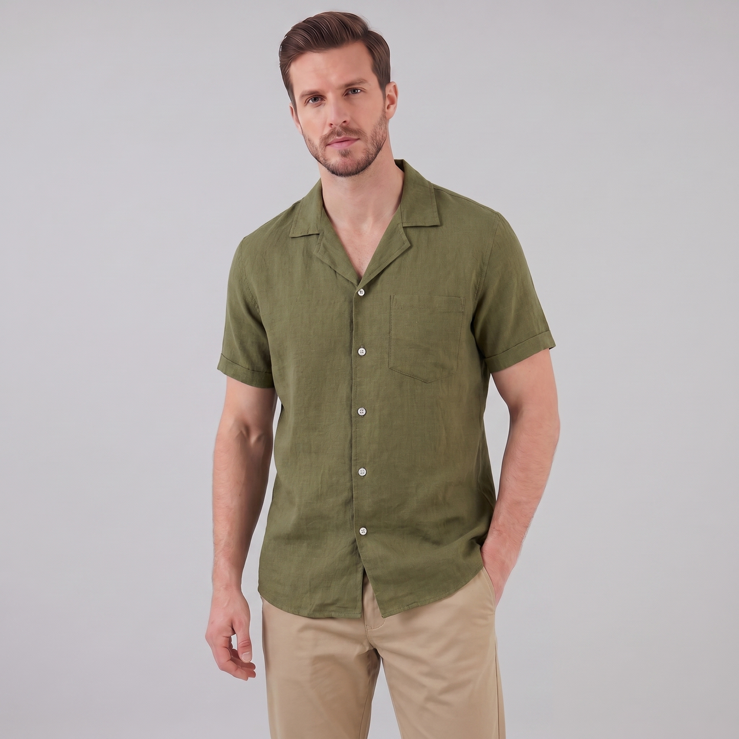 Men's Camp Collar Short-Sleeve Shirt