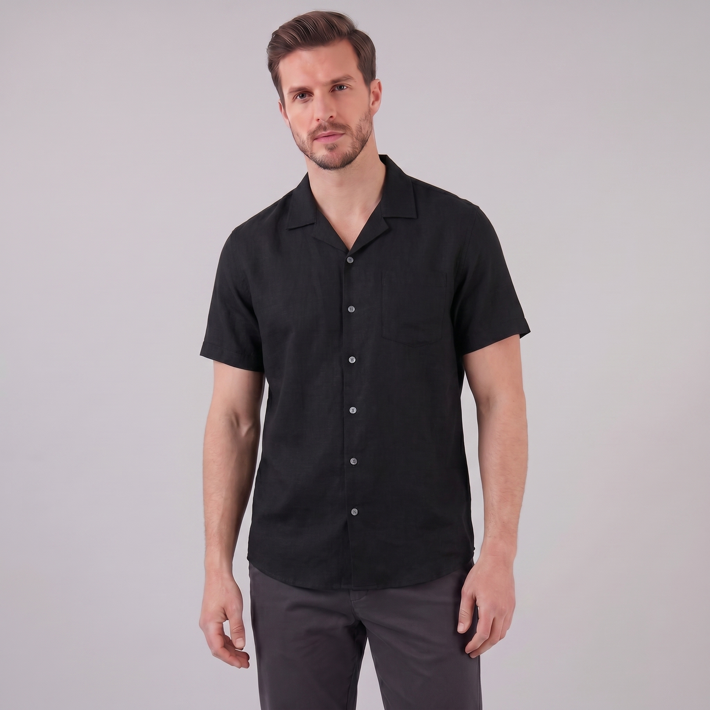 Men's Camp Collar Short-Sleeve Shirt