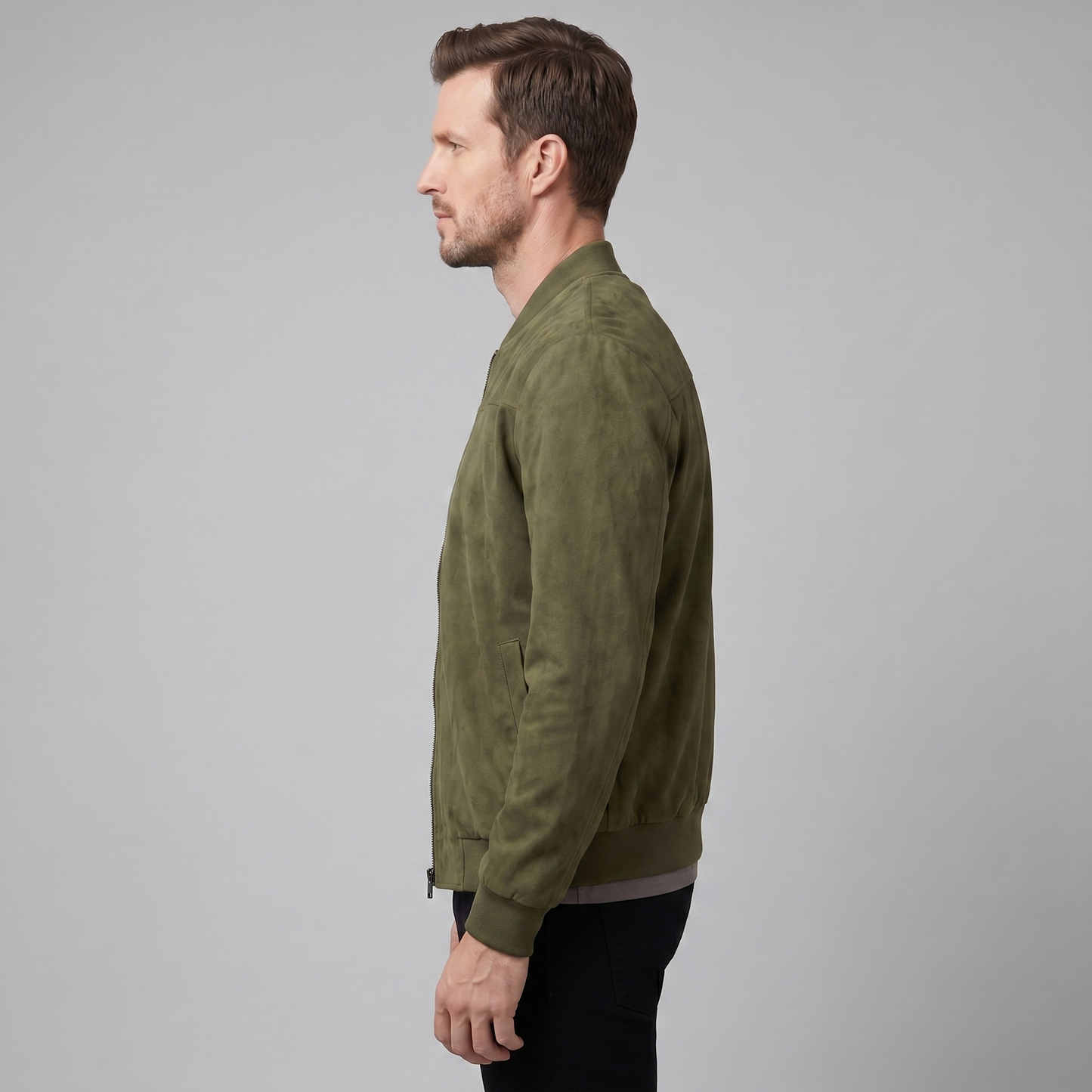 Men's Casual Velvet Bomber Jacket