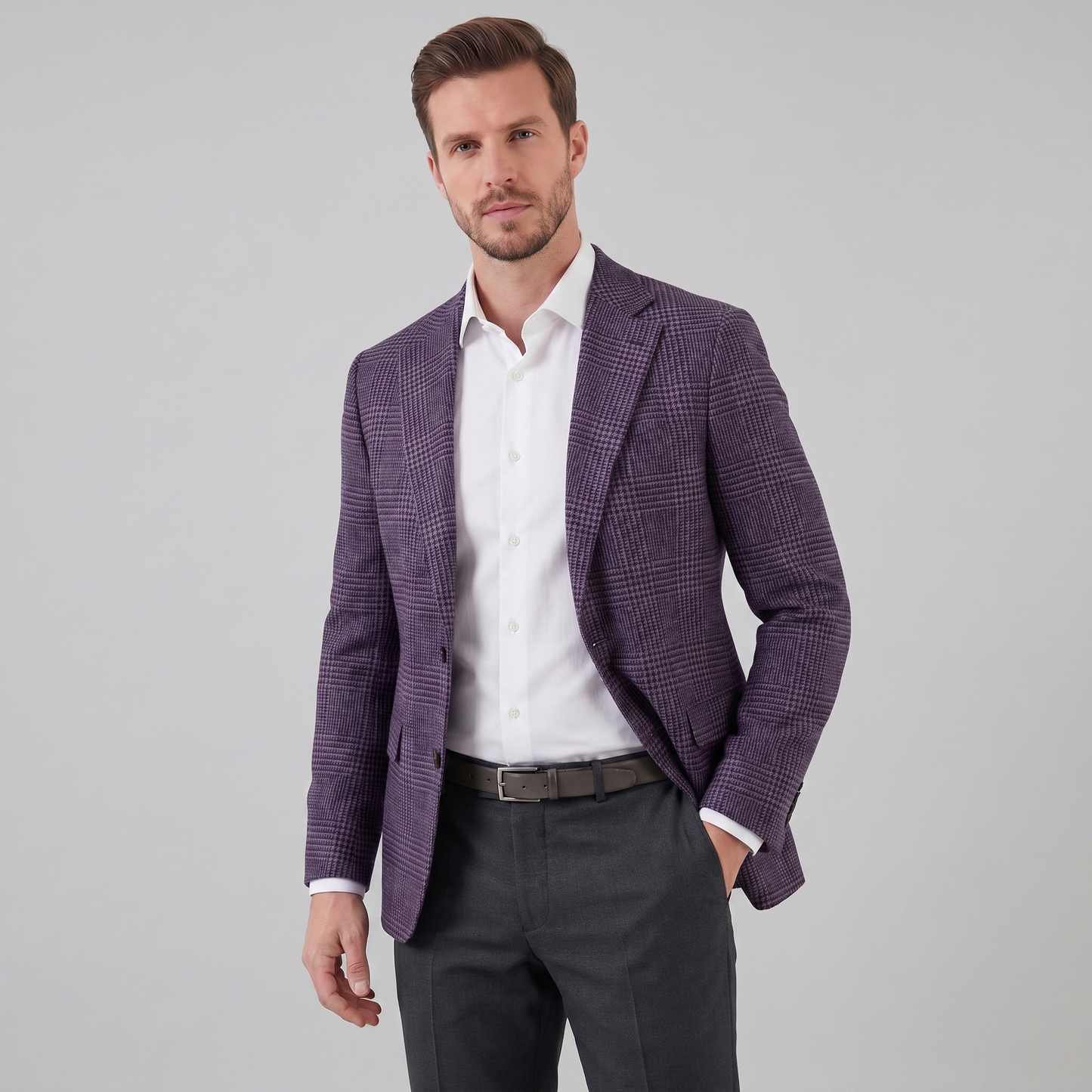 Men's Check Casual Blazer Jacket - Stylish Sport Coat