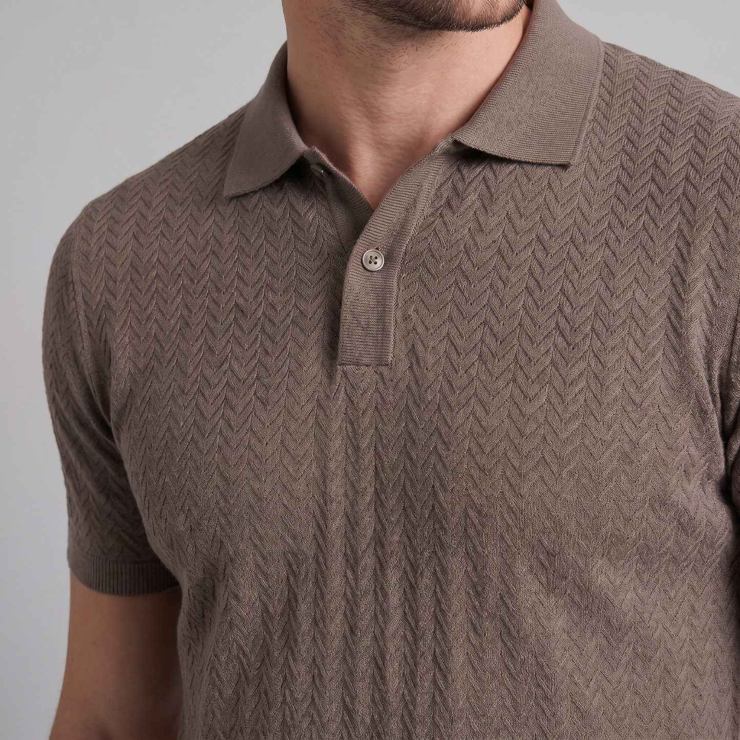 Men's Chevron Knit Polo