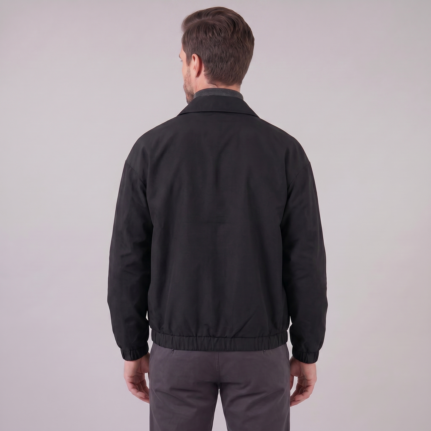Men's Collared Zip-Through Casual Jacket