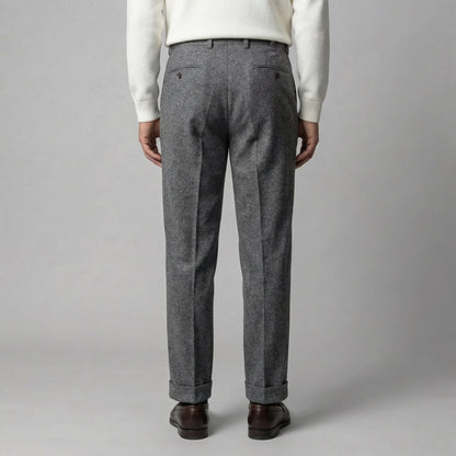 Men's Elegant Pleated Trousers with Side Adjuster