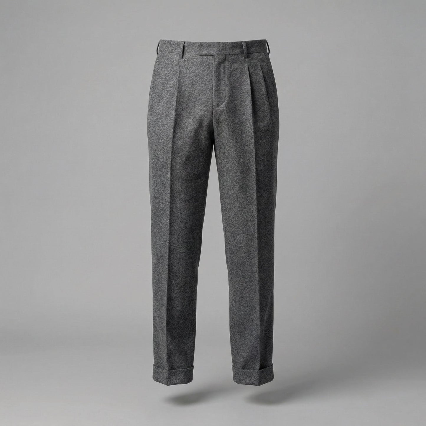Men's Elegant Pleated Trousers with Side Adjuster