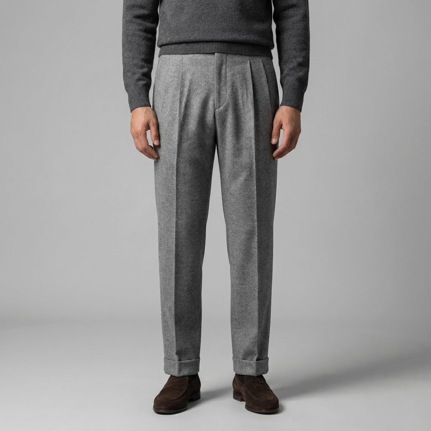 Men's Elegant Straight Fit Trousers with Side Adjuster
