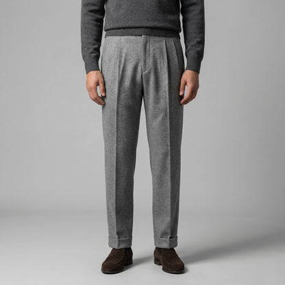 Men's Elegant Straight Fit Trousers with Side Adjuster