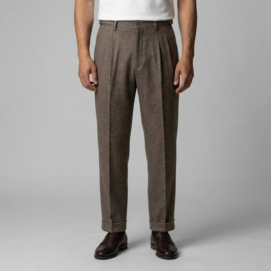 Men's Elegant Straight Fit Trousers with Side Adjuster