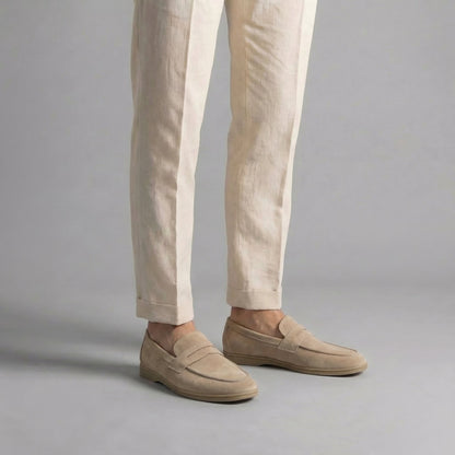 Men's Elegant Suede Penny Loafers