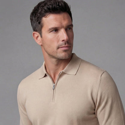 Men's Half Zip Polo Shirt