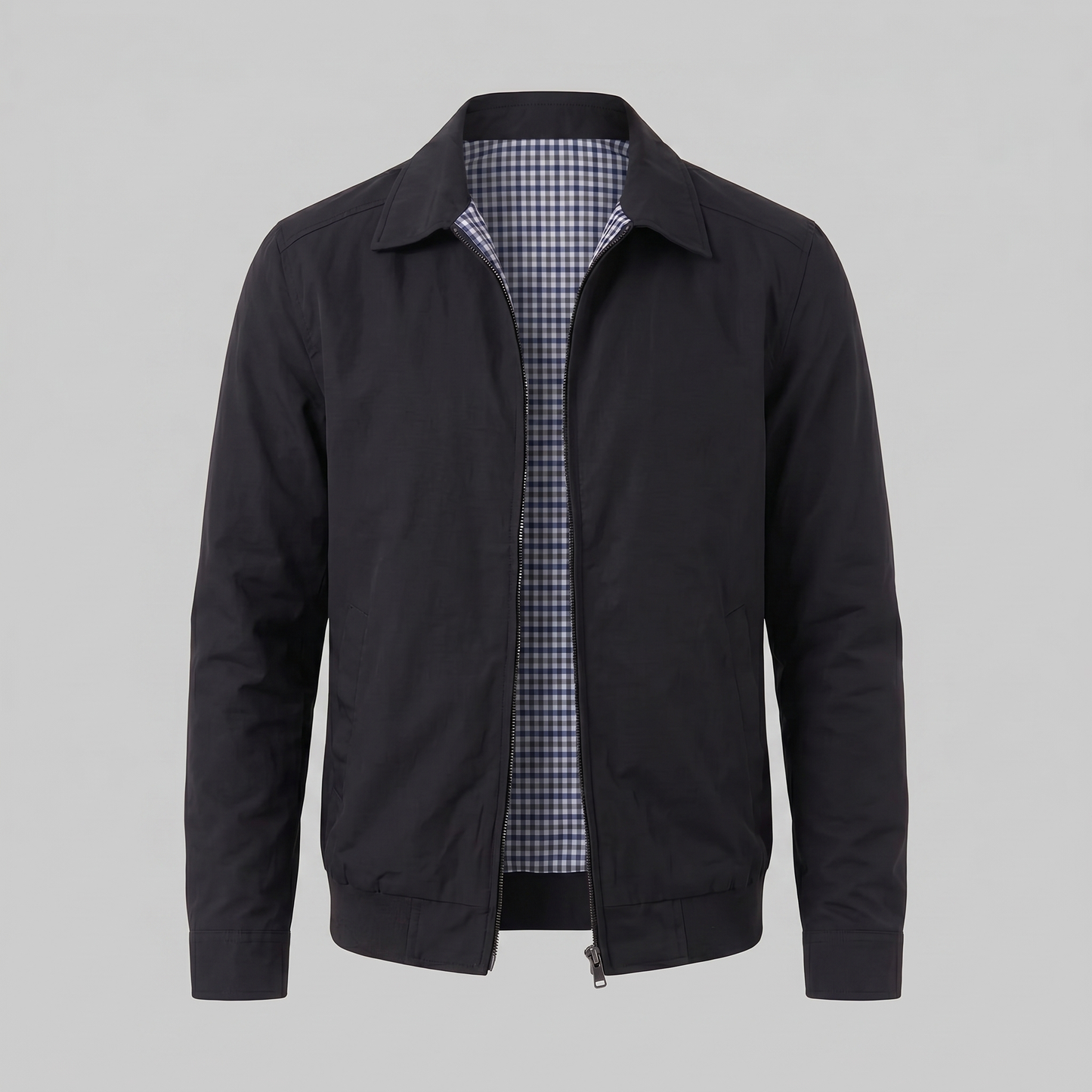 Men's Harrington Jacket with Check Lining